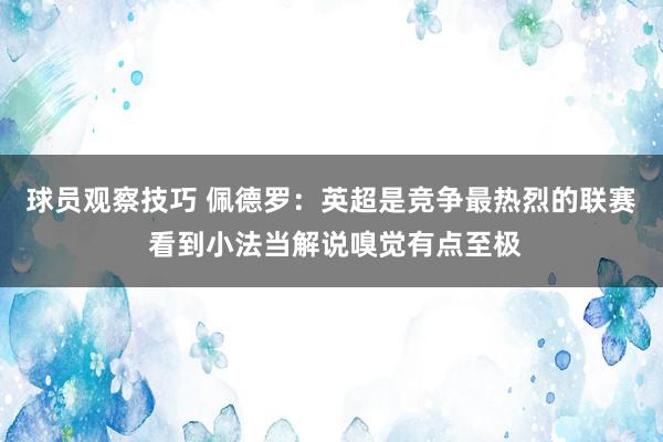 球员观察技巧 佩德罗：英超是竞争最热烈的联赛 看到小法当解说嗅觉有点至极