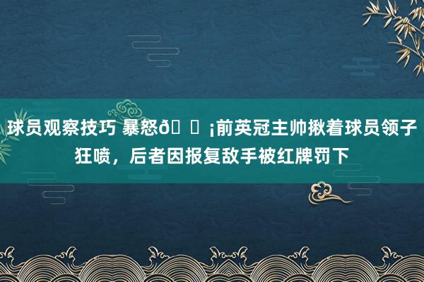 球员观察技巧 暴怒😡前英冠主帅揪着球员领子狂喷，后者因报复敌手被红牌罚下