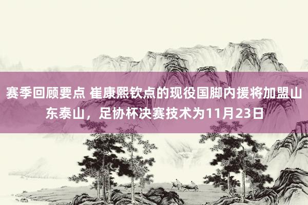 赛季回顾要点 崔康熙钦点的现役国脚内援将加盟山东泰山，足协杯决赛技术为11月23日