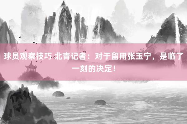 球员观察技巧 北青记者：对于留用张玉宁，是临了一刻的决定！