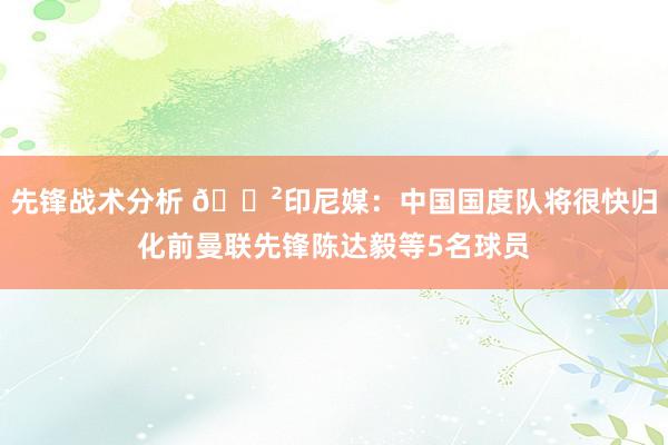 先锋战术分析 😲印尼媒：中国国度队将很快归化前曼联先锋陈达毅等5名球员