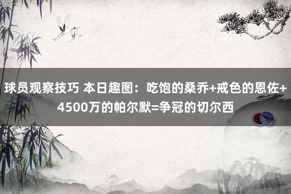 球员观察技巧 本日趣图：吃饱的桑乔+戒色的恩佐+4500万的帕尔默=争冠的切尔西