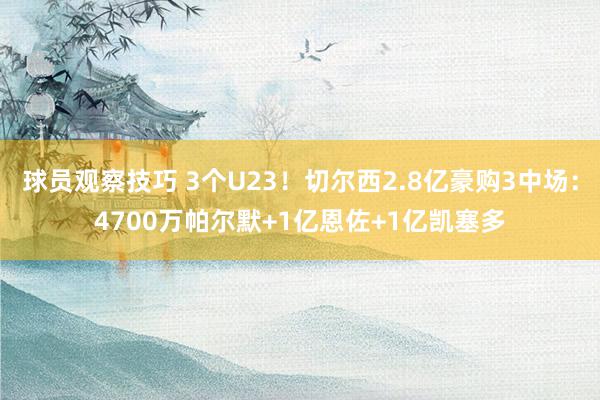 球员观察技巧 3个U23！切尔西2.8亿豪购3中场：4700万帕尔默+1亿恩佐+1亿凯塞多