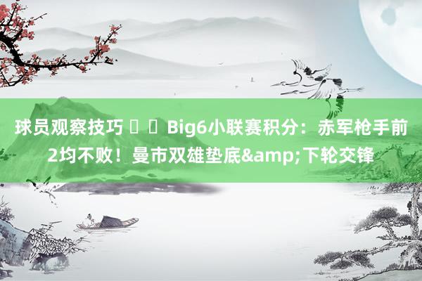 球员观察技巧 ⚔️Big6小联赛积分：赤军枪手前2均不败！曼市双雄垫底&下轮交锋