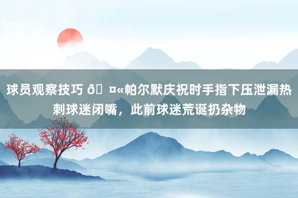 球员观察技巧 🤫帕尔默庆祝时手指下压泄漏热刺球迷闭嘴，此前球迷荒诞扔杂物