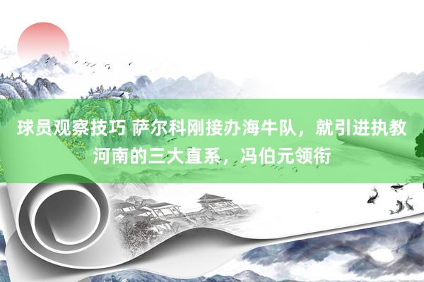 球员观察技巧 萨尔科刚接办海牛队，就引进执教河南的三大直系，冯伯元领衔